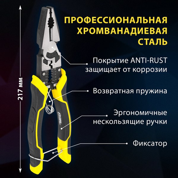 Плоскогубцы Грандмастер Многофункциональные PL-217 / 671255