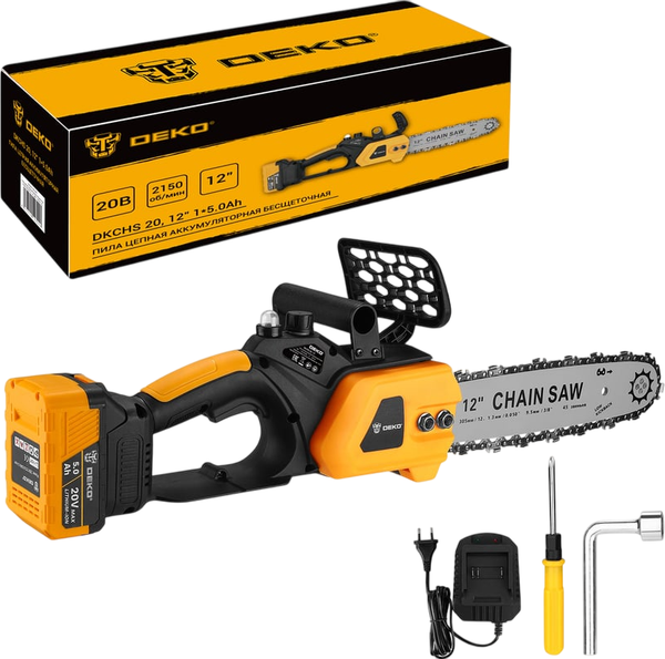 Пила цепная аккумуляторная Deko DKCHS 20 / 085-2001 - фото