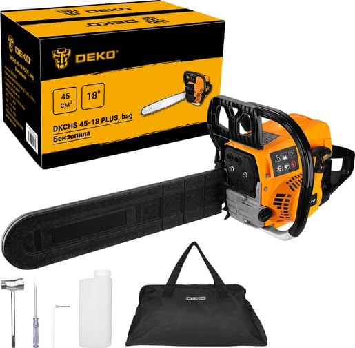 Бензопила цепная Deko DKCHS 45-18 Plus / 085-2002 - фото