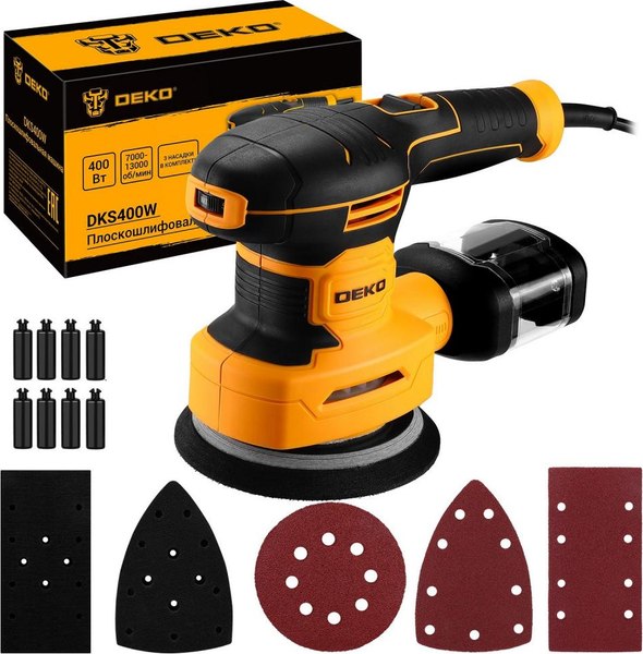 Эксцентриковая шлифовальная машина Deko DKS400W / 085-1058 - фото