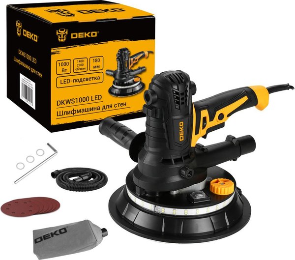 Шлифовальная машина для стен Deko DKWS1000 LED / 085-1060 - фото