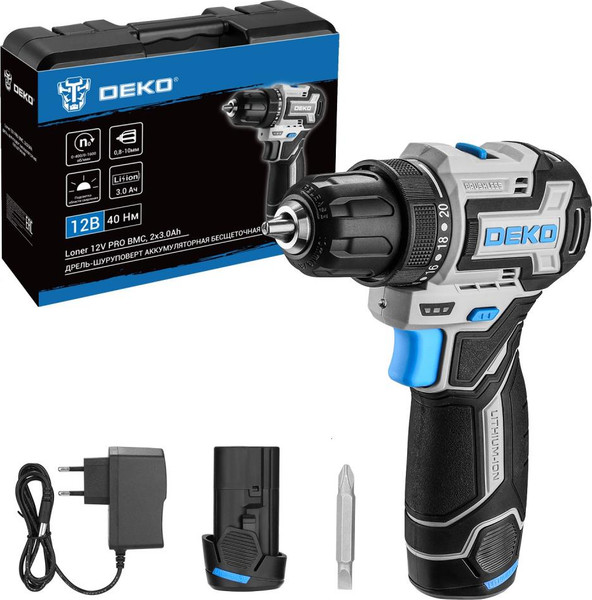 Аккумуляторная дрель-шуруповерт Deko Loner 12V PRO / 085-1011 - фото