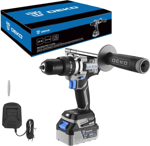 Аккумуляторная дрель-шуруповерт Deko DKCID20 PRO / 085-1068 - фото