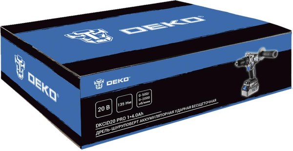Аккумуляторная дрель-шуруповерт Deko DKCID20 PRO / 085-1068