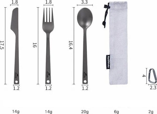 Набор столовых приборов походных Naturehike NH19T011-D-TIC