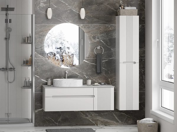 Шкаф-пенал для ванной Brevita Pallisandro 35 / PAL-50035-011П