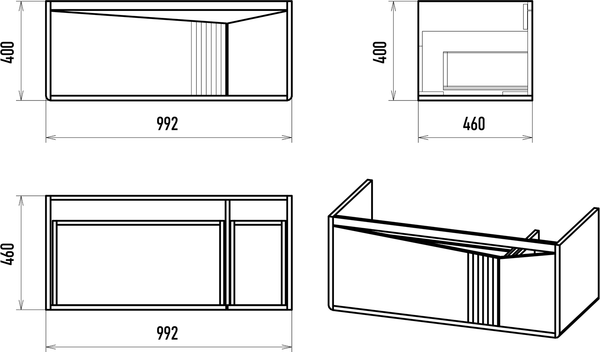 Тумба под умывальник Brevita Cascade 100 / CAS-09100-011Я