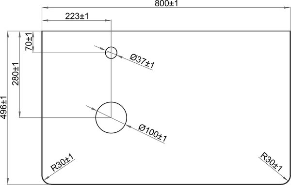 Столешница для тумбы в ванную Brevita Pallisandro PA01-80