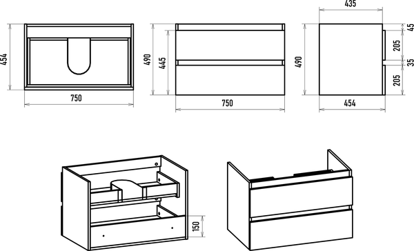 Тумба под умывальник Brevita Victory 80 / VIC-07080-0302Я 
