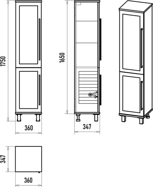 Шкаф-пенал для ванной Misty Модерн 35 / П-Мод05035-011Л