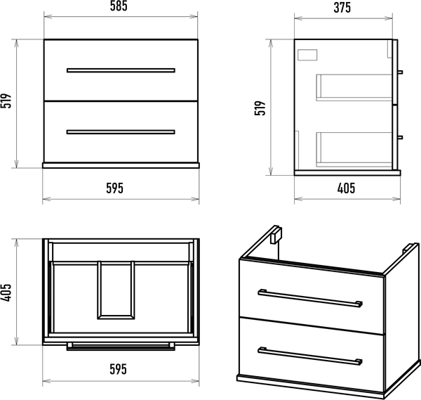Тумба под умывальник Misty Модерн 60 / П-Мод09060-011Пр