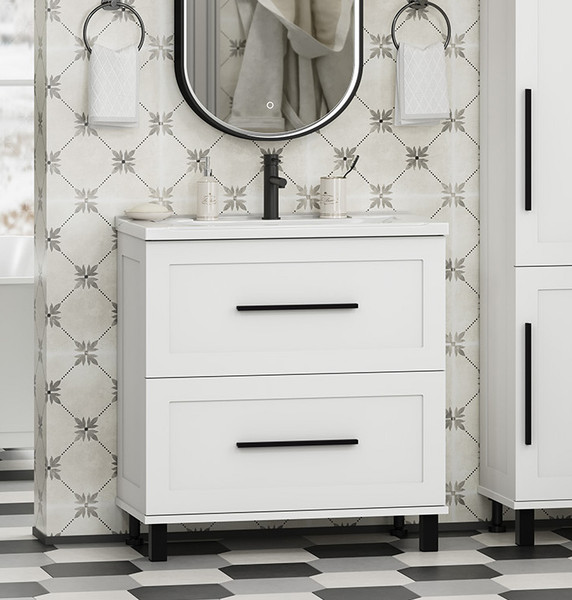 Тумба с умывальником Misty Модерн 80 / П-Мод07080-011Пр+Р-Евв14080-Д - фото