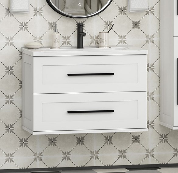 Тумба с умывальником Misty Модерн 80 / П-Мод09080-011Пр+Р-Евв14080-Д - фото