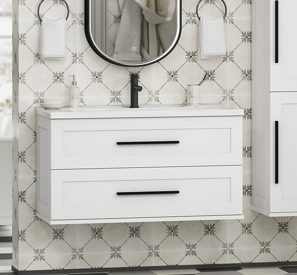 Тумба с умывальником Misty Модерн 100 / П-Мод09100-011Пр+Р-Евв14100-Д - фото