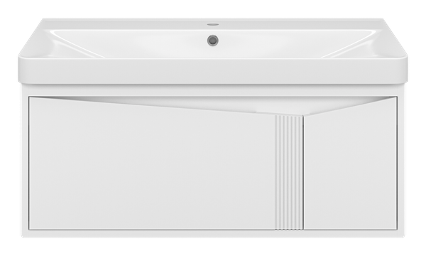 Тумба с умывальником Brevita Cascade 100 / CAS-09100-011Я+RCW-1418100WH