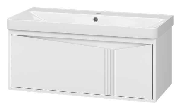 Тумба с умывальником Brevita Cascade 100 / CAS-09100-011Я+RCW-1418100WH