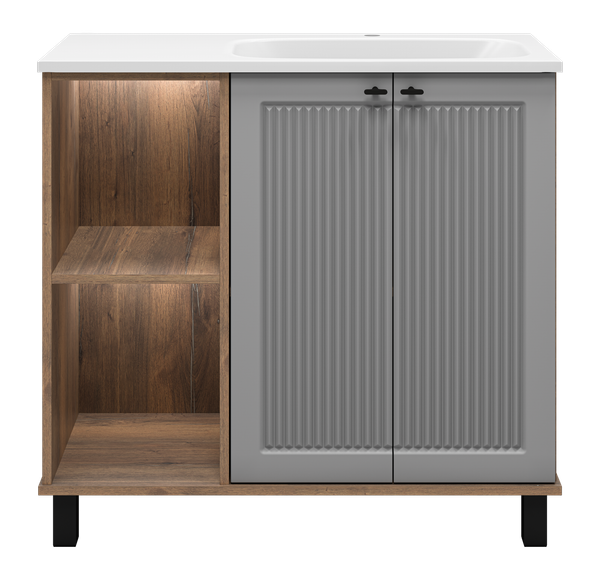 Тумба с умывальником Brevita Lumus 90 / LUM-06090-0842ЯP+ФР-00003478