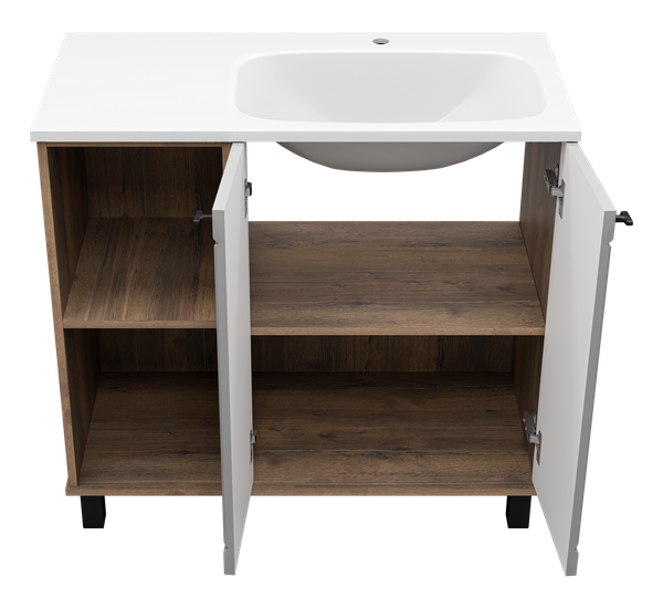 Тумба с умывальником Brevita Lumus 90 / LUM-06090-0842ЯP+ФР-00003478