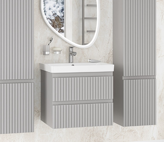 Тумба с умывальником Brevita Victory 60 / VIC-07060-0302Я+11060-KL - фото