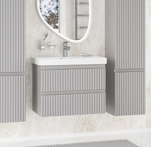 Тумба с умывальником Brevita Victory 70 / VIC-07070-0302Я+11070-KL - фото