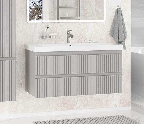 Тумба с умывальником Brevita Victory 105 / VIC-07105-0302Я+11105-KL - фото