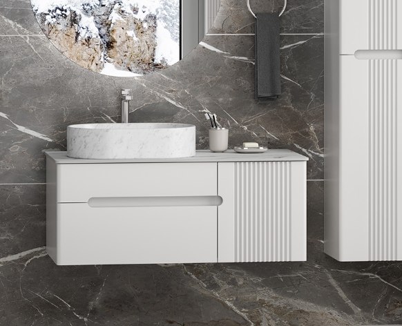 Тумба с умывальником Brevita Pallisandro 100 / PAL-50100-501П2Я+PA01-100 - фото