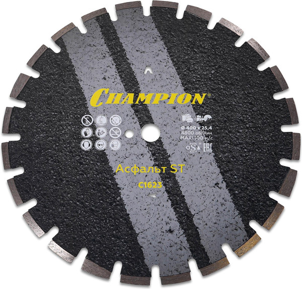 Отрезной диск алмазный Champion ST 400/25.4/10/3.5 Asphafight / C1623 - фото