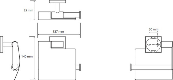 Держатель для туалетной бумаги Bemeta Quadra 169112012