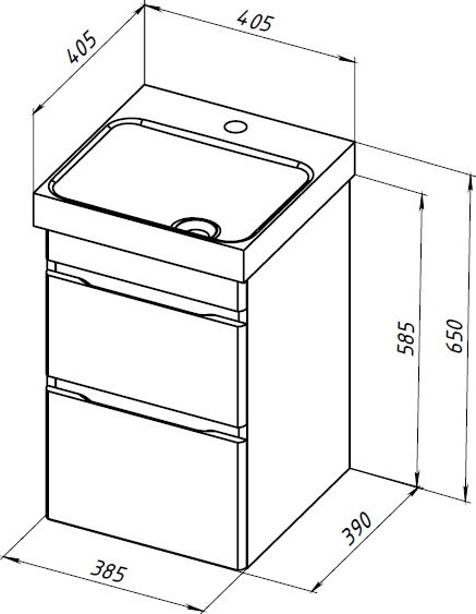 Тумба под умывальник Aquanet Слим 40 / 346045