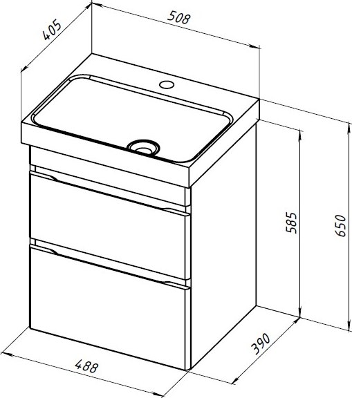 Тумба под умывальник Aquanet Слим 50 2 / 346046