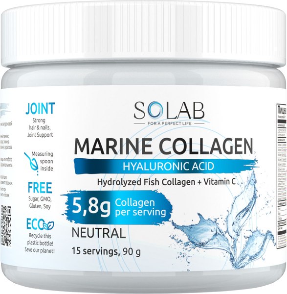 Коллаген SOLAB Морской С гиалуроновой кислотой и витамином С - фото