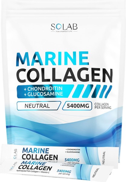Коллаген SOLAB Морской с хондроитином, глюкозамином и витамином C - фото