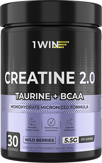 Креатин 1WIN Моногидрат с таурин, ВСАА - фото