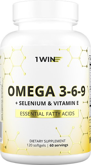 Жирные кислоты 1WIN Omega 3-6-9 с селеном и витамином Е - фото