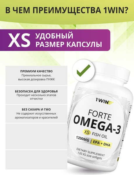 Жирные кислоты 1WIN Omega-3-60%