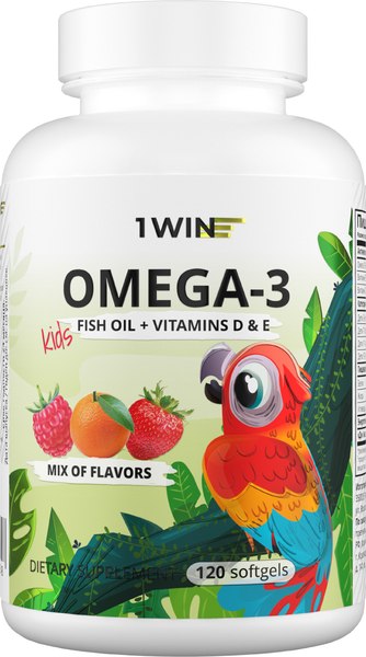 Жирные кислоты 1WIN Omega-3 Kids с витамином D и E - фото
