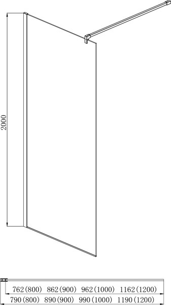 Душевая стенка Aquatek 100x200 / AQ WIW 10020GM