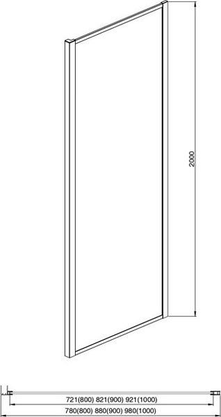 Душевая стенка Aquatek 90x200 / AQ ARI WA 09020GM
