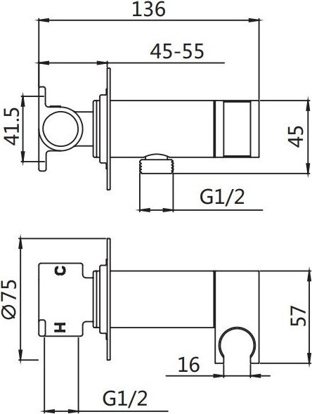 Гигиенический душ со смесителем Shevanik S147C