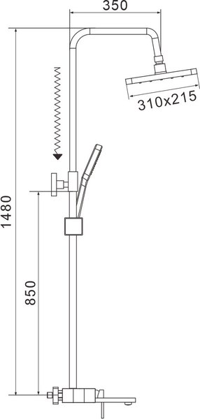 Душевая система со смесителем Shevanik S6836T