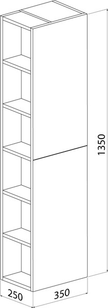 Шкаф-полупенал для ванной IDDIS Zodiac X ZDX35W0i97