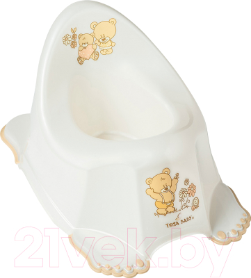 Детский горшок Tega Мишки / MS-013-118 (белый жемчуг) - фото