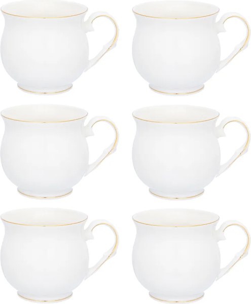 Набор кружек Elan Gallery Белый с золотом / 730768