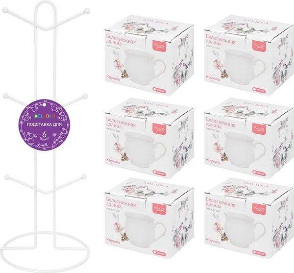 Набор кружек Elan Gallery Белый с золотом / 730768