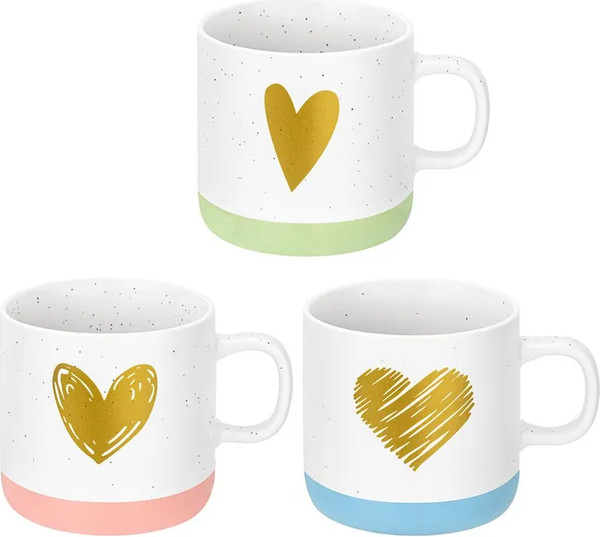Набор кружек Elan Gallery New Bone China Сердце / 230239 - фото