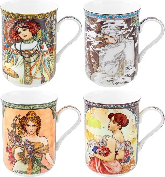 Набор кружек Elan Gallery New Bone China Времена года / 420620 - фото