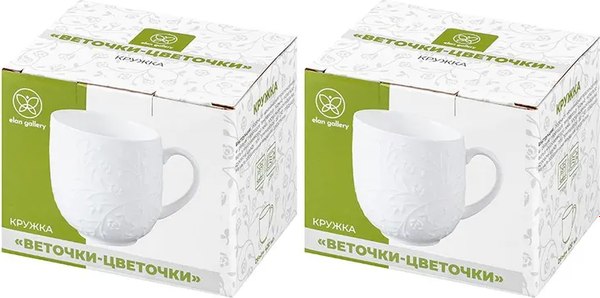 Набор кружек Elan Gallery Веточки-цветочки / 630057_2