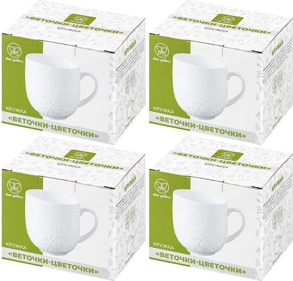Набор кружек Elan Gallery Веточки-цветочки / 630057_4