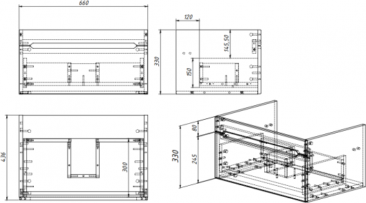 Тумба под умывальник Акваль Токи / ТОКИ.70.00.21.N