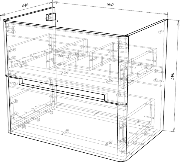 Тумба под умывальник Garda Allegro 76н_700 / 30.76н.700